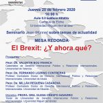 Cartel Jean Monnet Mesa Redonda El Brexit y ahora que UMH
