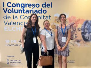 Representantes de la Universidad Miguel Hernández (UMH) en el I Congreso Autonómico de Voluntariado de la Comunidad Valenciana celebrado en Elche